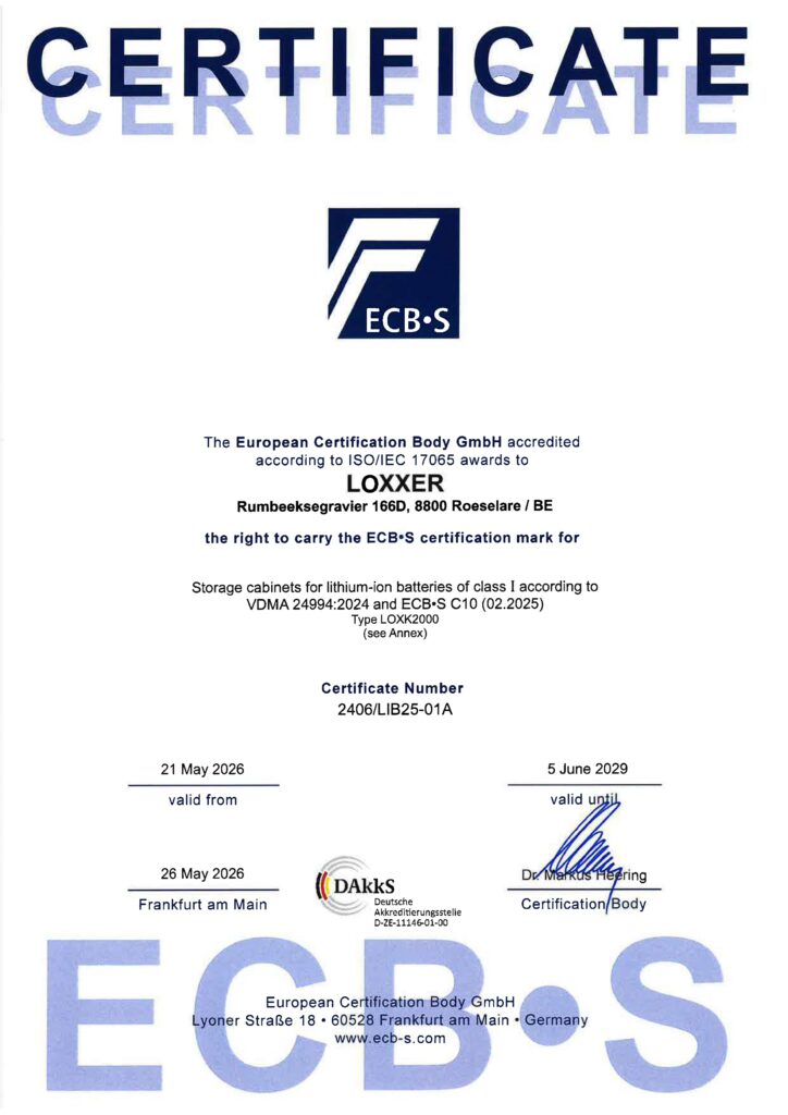 LOXK2000 - VDMA 24994 certificatie